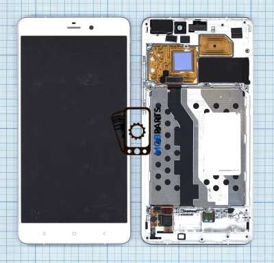 Модуль (матрица + тачскрин) для Xiaomi Mi Note белый с рамкой