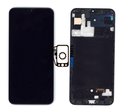 Модуль (матрица + тачскрин) для Samsung Galaxy A30S SM-A307F (TFT) черный с рамкой
