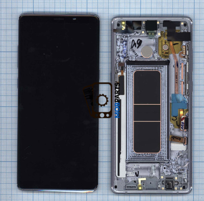 Модуль (матрица + тачскрин) для Samsung Galaxy Note 8 SM-N950F/DS серый с рамкой