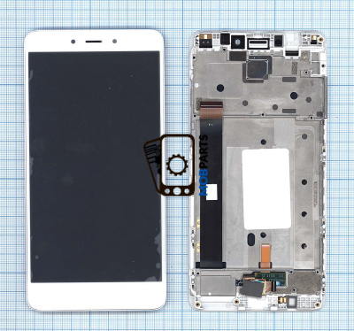 Модуль (матрица + тачскрин) для Xiaomi Redmi Note 4 белый с рамкой