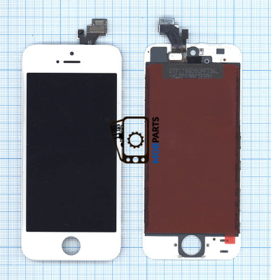 Дисплей для iPhone 5 в сборе с тачскрином (Foxconn) белый