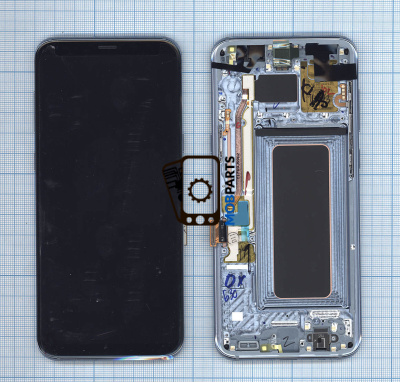 Модуль (матрица + тачскрин) для Samsung Galaxy S8 Plus SM-G955F черный с голубой рамкой