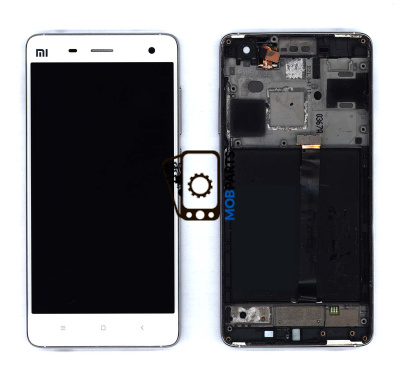 Модуль (матрица + тачскрин) для Xiaomi Mi4 белый с рамкой