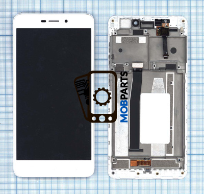 Модуль (матрица + тачскрин) для Xiaomi Redmi 4A белый с рамкой