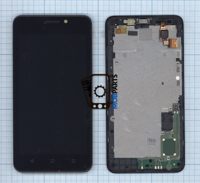 Модуль (матрица + тачскрин) для Huawei Ascend Y635 черный с рамкой