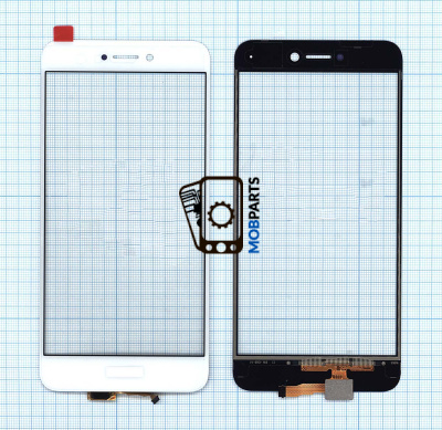 Сенсорное стекло (тачскрин) для Huawei P8 Lite (2017) белое