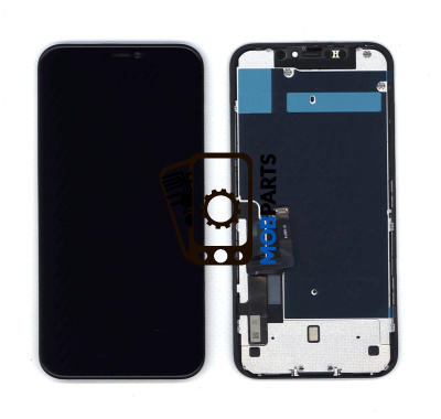 Модуль (матрица + тачскрин) для Apple iPhone 11 (AAA) черный с металической рамкой
